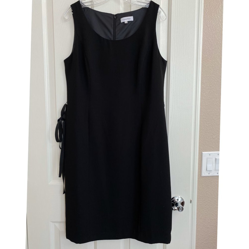 Calvin Klein (New) Sheath Black Dress w/belt, S.12